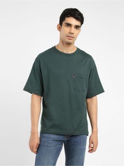 Levi's - Men's Green Solid Relaxed Fit T-Shirt