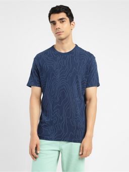 Levi's - Men's Blue All Over Print Crew Neck T-Shirt