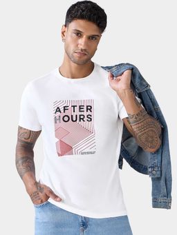 Bewakoof - Party Animal by Bewakoof Men's White After Hours Graphic Printed T-shirt