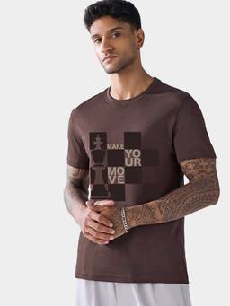 Bewakoof - Party Animal by Bewakoof Men's Coffee Brown Make Your Move Graphic Printed T-shirt