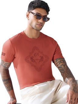 Bewakoof - Party Animal by Bewakoof Men's Cinnabar Red Royal Graphic Printed T-shirt