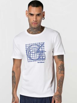 Bewakoof - White Motion Graphic Printed T-Shirt