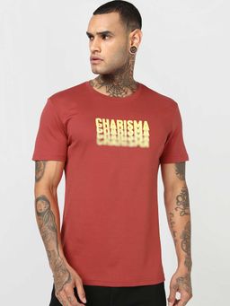 Bewakoof - Cinnabar Red Charishma Typography T-Shirt
