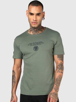 Bewakoof - Olivine Green More Folly Graphic Printed T-Shirt