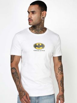 Bewakoof - White Forever Batman Graphic Printed T-Shirt