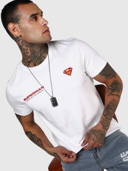 Bewakoof - White Printed Cotton Regular T-Shirt