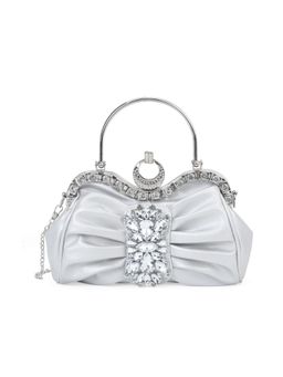 Akiki London - Women Kingston Frame Clutch With Detachable Strap -Silver (S)