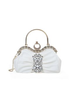 Akiki London - Women Kingston Frame Clutch With Detachable Strap -White (S)