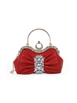 Akiki London - Women Kingston Frame Clutch With Detachable Strap -Red (S)