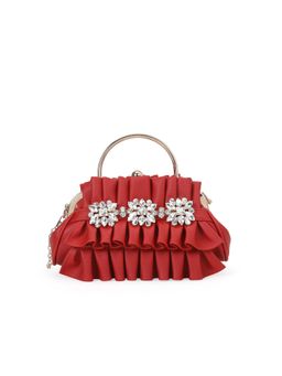 Akiki London - Women Richmond Handle Clutch With Detachable Strap -Red (S)