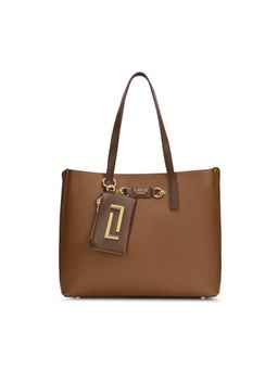 Lavie Luxe - Women Duo Chloe 3 Compartment Tote Bag & Pouch - Tan (L)