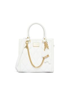 Akiki London - Women Swinden Box Handbag With Detachable Strap -White (S)