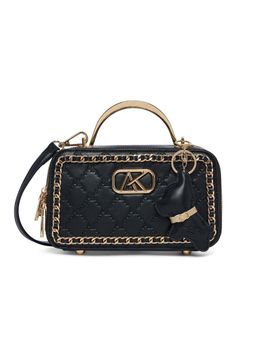 Akiki London - Women Harrow Box Handbag With Detachable Strap & Charm -Black (S)