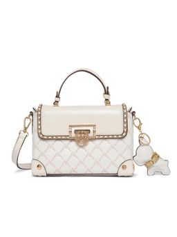 Akiki London - Women Harrow Box Handbag With Detachable Strap & Charm -White (S)