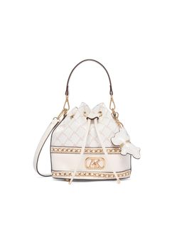 Akiki London - Women Hanwell Bucket Bag With Detachable Strap & Charm -White (S)
