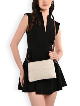 Lavie - Quilt Jill Women Top Zip Sling Bag - Off White (M)