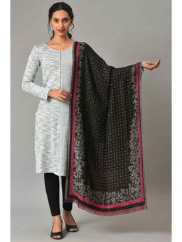 Aurelia - Floral Black Shawl