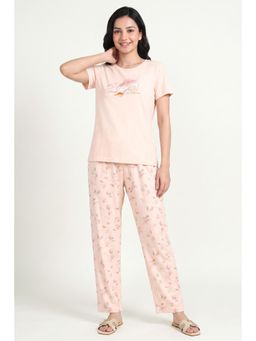 Zivame - Peach Beach Dreamer Soft T-shirt with Pyjama