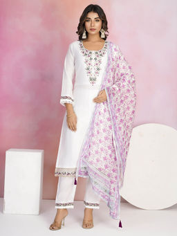 MEENA BAZAAR - Embroidery Kurta with Pants and Dupatta