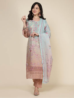MEENA BAZAAR - Multi-Color Printed Kurta with Pants and Dupatta