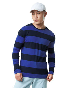 The Souled Store - Tss Originals Striped Blue Full Sleeve T-shirts For Men