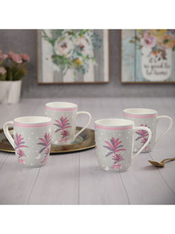 HomeTown - Silk Route Ceramic Vana Coffee Mug 320 Ml Set Of 4 In Multi Colour