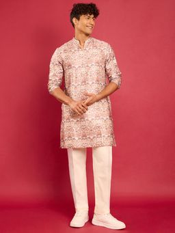 Vastramay - Multi-Color Floral Mandarin Neck Kurta and Pant