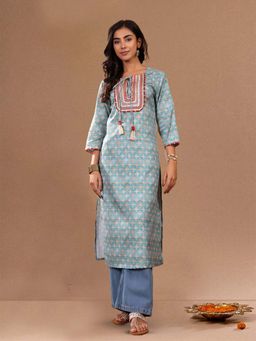 Varanga - Ethnic Printed Gota Yoke Kurta