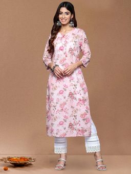Varanga - Pink Floral Printed Kurta