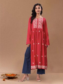 Varanga - Thread Embroidered High Slit Kurta