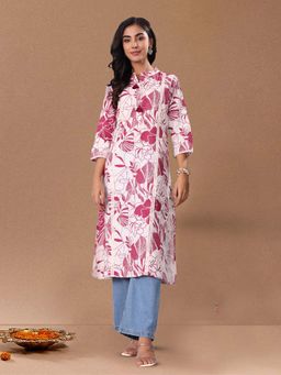 Varanga - Bold Floral Printed Cotton Flex Kurta