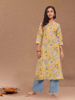 Varanga - V Neck Floral Printed Kurta