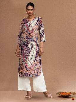 Varanga - Purple Paisley Printed Kurta