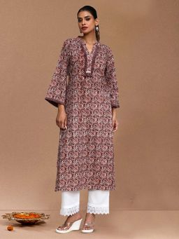 Varanga - Ethnic Floral Printed Straight Kurta