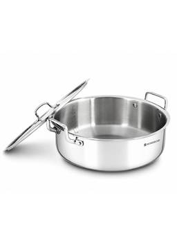 Wonderchef - Stella Triply Stainless-Steel Biryani Handi with Lid, 28Cm 6.2L, 10-Yr Warranty