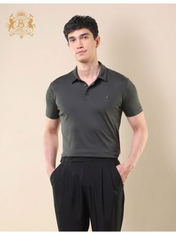 U.S. POLO ASSN. - Charcoal Cotton Blend Solid Polo Shirt