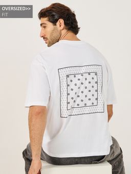Styli - White Pure Cotton Graphic T-Shirt