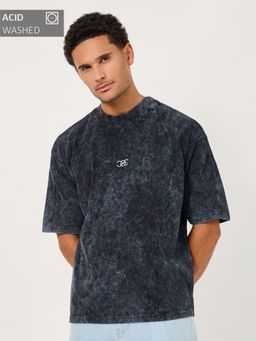 Styli - Charcoal Cotton Tie & Dye T-Shirt