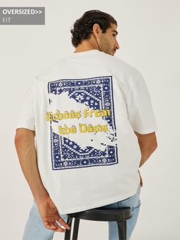 Styli - White Cotton Graphic T-Shirt