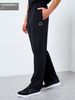 Styli - Black Fleece Solid Trackpant