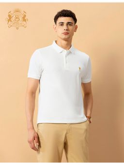 U.S. POLO ASSN. - Off White Cotton Solid Polo Shirt