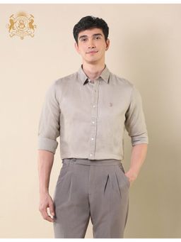 U.S. POLO ASSN. - Grey Tencel Blend Solid Shirt