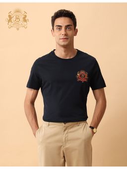 U.S. POLO ASSN. - Navy Blue Pure Cotton Solid T-Shirt