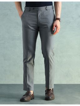 Arrow - Grey Polyester Solid Trouser