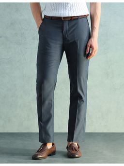 Arrow - Grey Polyester Solid Trouser