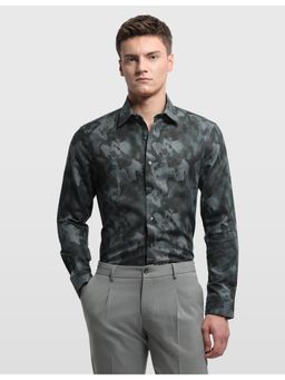 Arrow - Grey Cotton Abstract Shirt