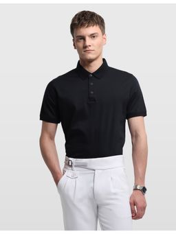 Arrow - Blue Cotton Solid Polo T-Shirt