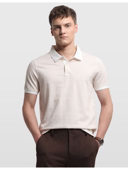 Arrow - Pink Cotton Geometric Polo T-Shirt