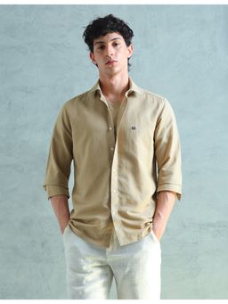Arrow Sports - Brown Cotton Solid Shirt