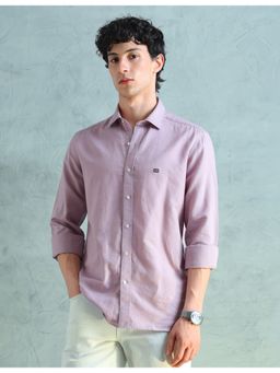 Arrow Sports - Purple Cotton Solid Shirt